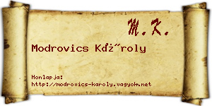 Modrovics Károly névjegykártya